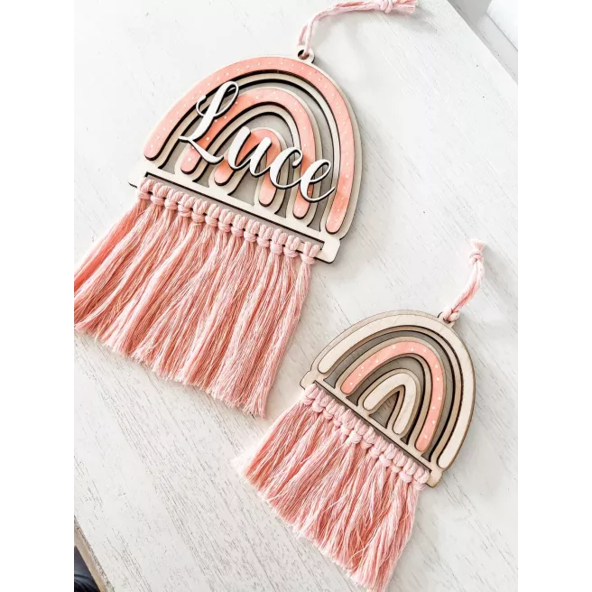 ARC-EN-CIEL EN BOIS ET MACRAME ARC-EN-CIEL EN BOIS ET MACRAME