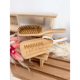 Brosse à cheveux en bambou personnalisée