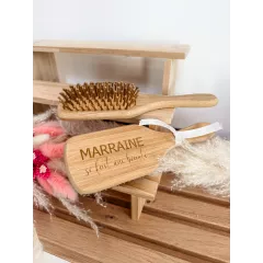 Brosse à cheveux en bambou personnalisée