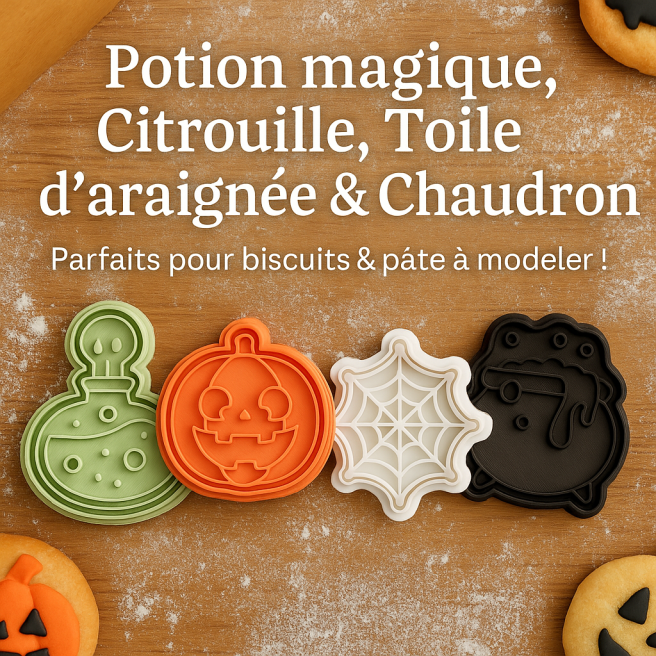 Lot de 4 emporte-pièces HALLOWEEN