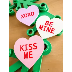 Couronne Saint Valentin - lot de 3 coeurs messages