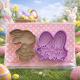 Lot de 2 emporte-pièces Pâques - Lapins