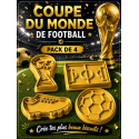 Lot de 4 emporte-pièces Coupe du monde de Foot