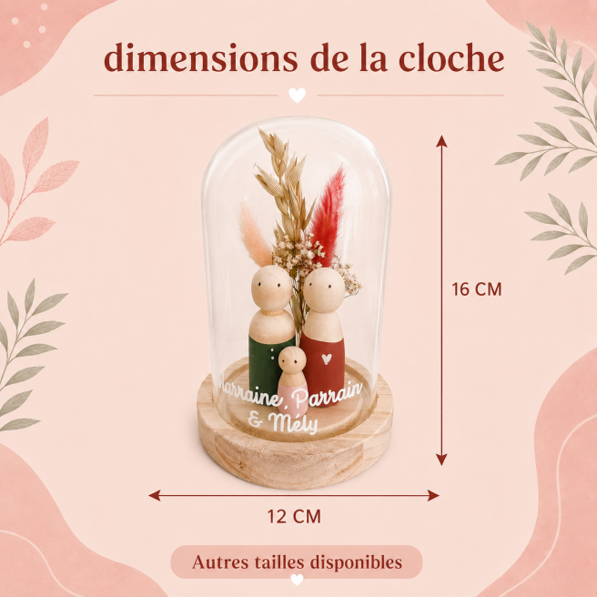 Cloche PARRAIN/MARRAINE petit modèle