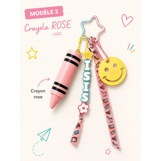 Porte-clé / Gri-gri Rentrée Crayola