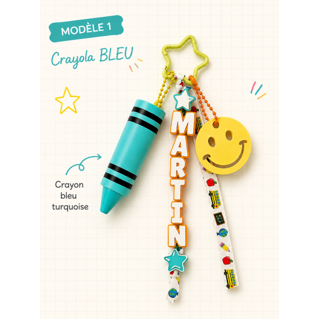 Porte-clé / Gri-gri Rentrée Crayola