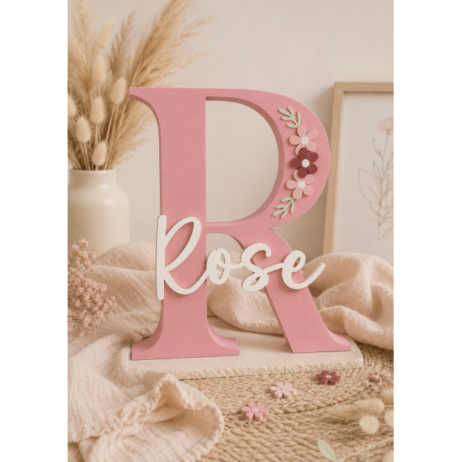 MONOGRAMME 3D Fleuri
