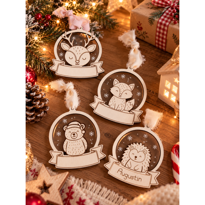 Ornement de Noël Boule à neige + Animaux