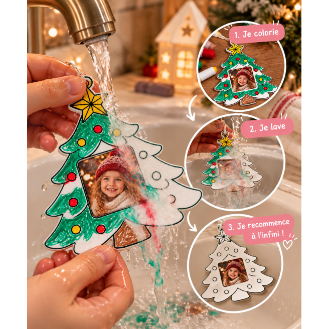 Ornement de Noel à colorier + magnet photo