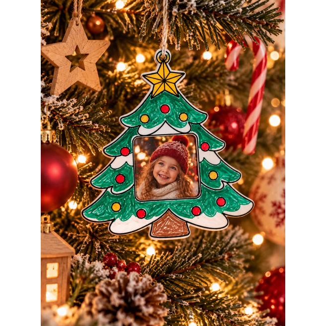 Ornement de Noel à colorier + magnet photo