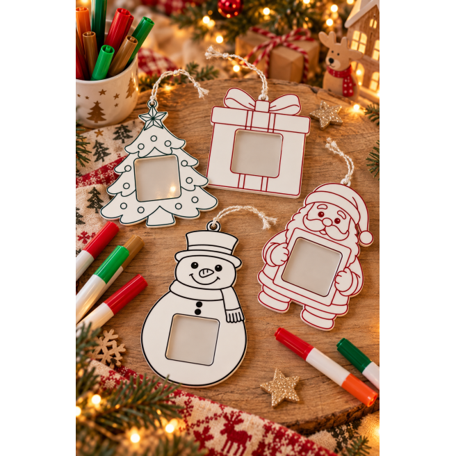 Ornement de Noel à colorier + magnet photo