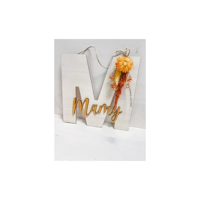 Monogramme fleuri Maman/Mami(e)/Marraine