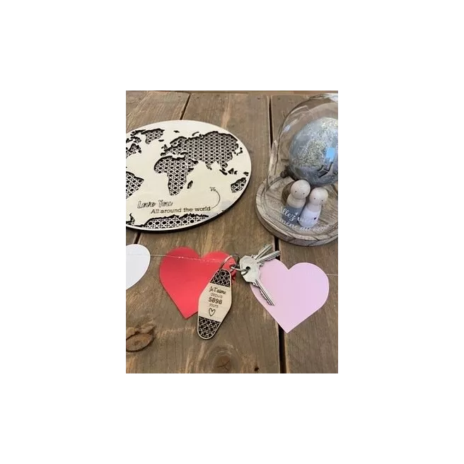 Suspension Mappemonde Rotin "Love You"