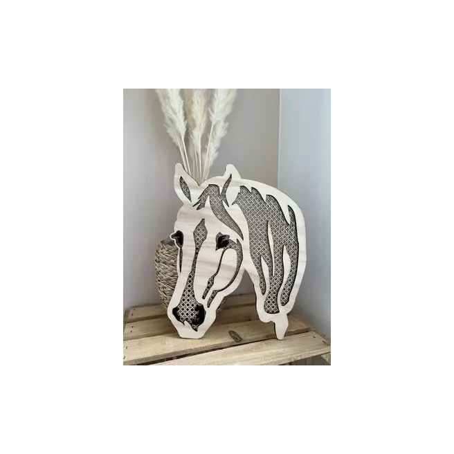 Têtes d'animaux en rotin