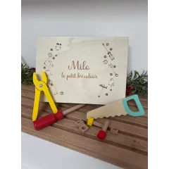 Coffret outils en bois "petit bricoleur"