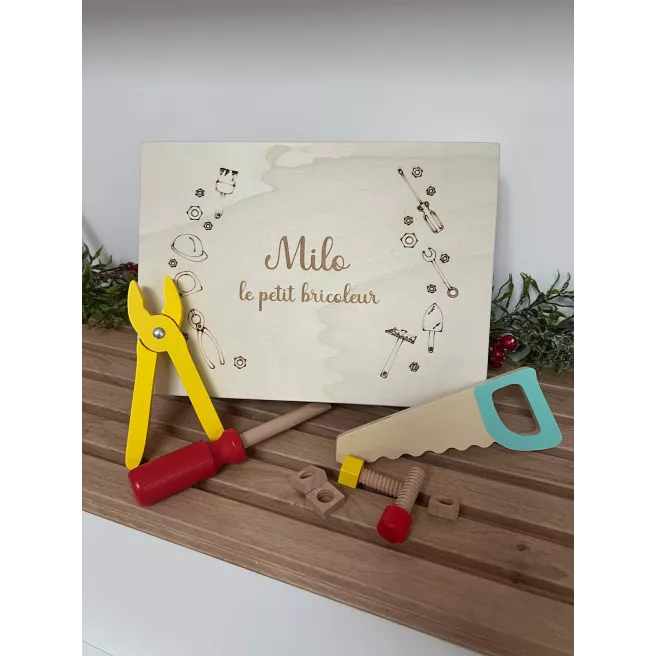 Coffret outils en bois "petit bricoleur"