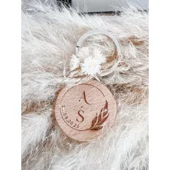 Porte clé en bois gravé